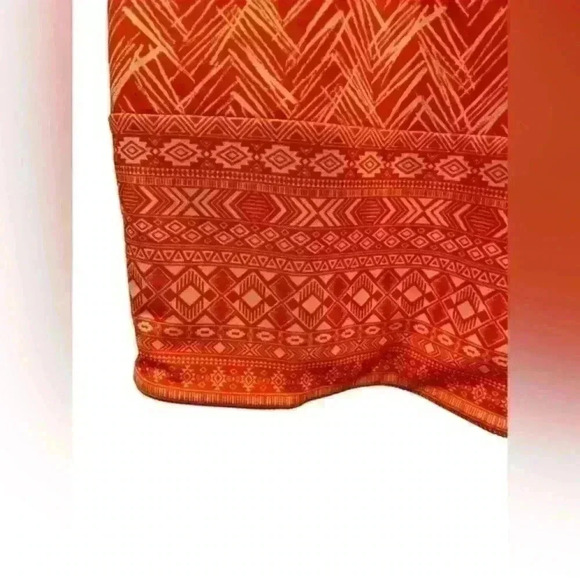 Magnolia Grace S Orange Sleeveless Tunic Dress Stretch Geometric - Picture 6 of 8